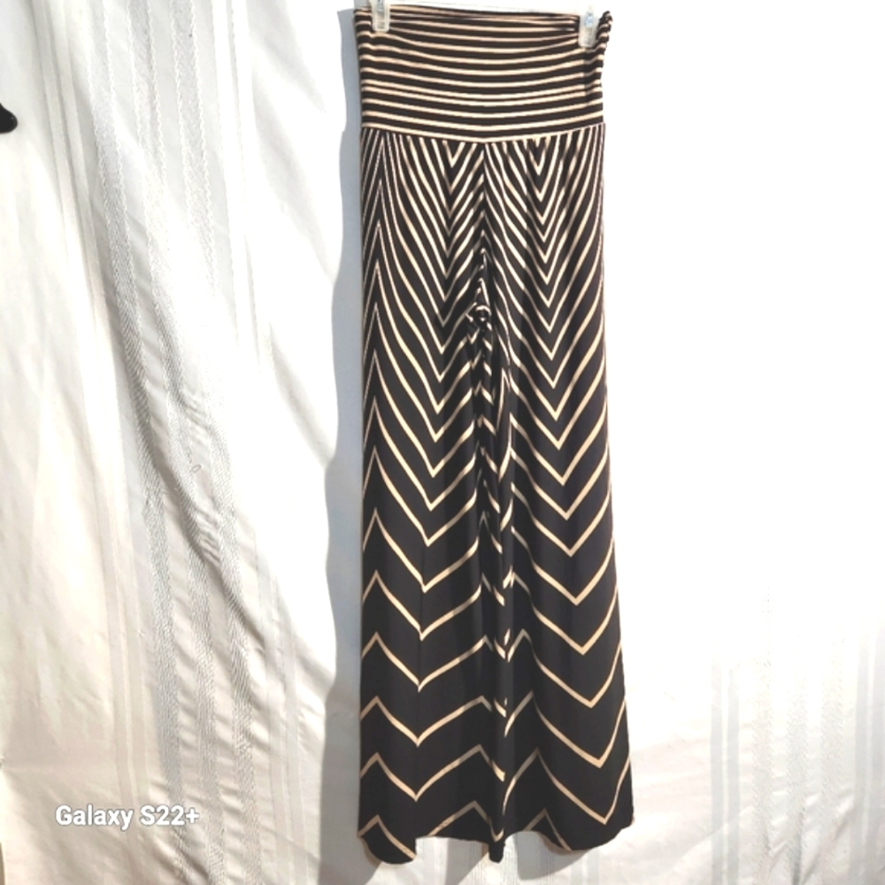 TRENDOLOGY WOMEN'S BLACK AND TAN PALAZZO PANTS SIZE MEDIUM